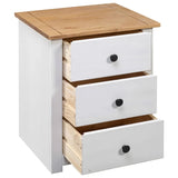 Bedside Table Solid Pinewood | 3 Colours Natural, Grey and Cream 40cm Width