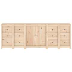 Solid Acacia Wood Sideboard - Tarell 3-Door Storage Cabinet