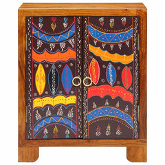 Solid Acacia Wood Sideboard - Tenvik Hand-Painted Storage Cabinet
