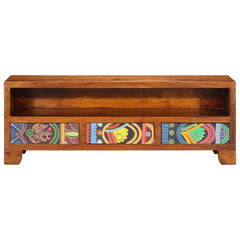 Solid Acacia Wood TV Stand - Tenvik Media Storage Cabinet - 110cm
