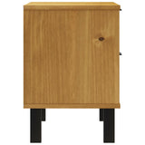 Solid Pine Bedside Table - Flam 2-Drawer & Open Storage - 49cm