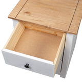 Bedside Table Solid Pinewood | 3 Colours Natural, Grey and Cream 40cm Width