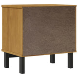 Solid Pine Bedside Table - Flam 2-Drawer & Open Storage - 49cm