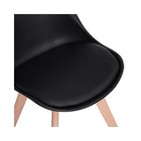 Round Dining Table Set Scandinavian Oak 80cm with 4 Faux Leather Chairs
