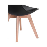 Round Dining Table Set Scandinavian Oak 80cm with 4 Faux Leather Chairs