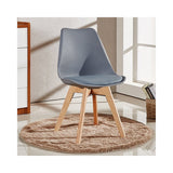 Round Dining Table Set Scandinavian Oak 80cm with 4 Faux Leather Chairs