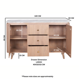 large sideboard with marble top and wood construction