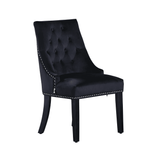 luxury velvet dining chair with curved ergonomic backrest