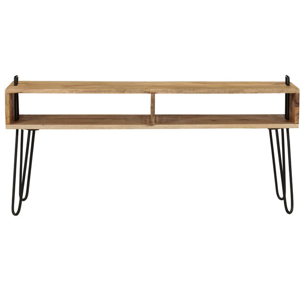 mango wood tv stand 110cm with industrial steel frame