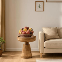 Mango Wood Bedside Table - Merlin Scandinavian Design - 48cm