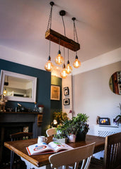 Bespoke Oak Beam Chandelier - Wooden Ceiling Light - Made to Measure