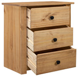 compact wooden nightstand 40cm width with drawers opened
