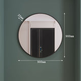 Large Round Black Metal Circle Wall Mirror – 90cm x 90cm