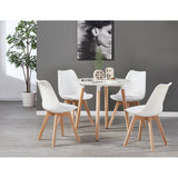 round oak dining table 80cm with wooden legs