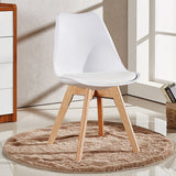 scandinavian dining chair with faux leather seat