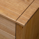small wooden bedside table from Panama furniture collection close up