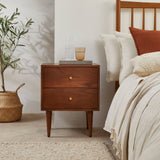 solid walnut bedside table scandinavian style