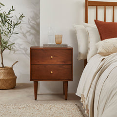 solid walnut bedside table scandinavian style