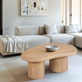 solid wood coffee table with natural grain finish