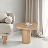 solid wood side table with natural finish