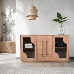 solid wood sideboard extra large with multiple compartments