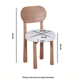 traditional jodhpur style wooden dining chair showing dimensions