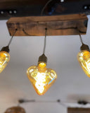 Triple Heartwood Elegance Oak Chandelier - Three-Bulb Ceiling Cluster Pendant Light - Reclaimed Oak