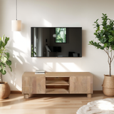 solid wood tv cabinet with storage shelves