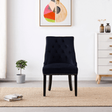 dining chair rear view with decorative knocker handle