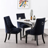 Windsor dining chair showing diamond tufted backrest