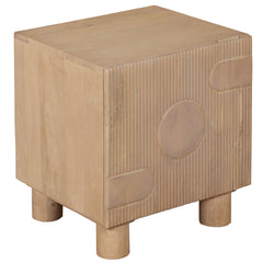 wooden nightstand featuring Ajmer design with storage drawer facing the side